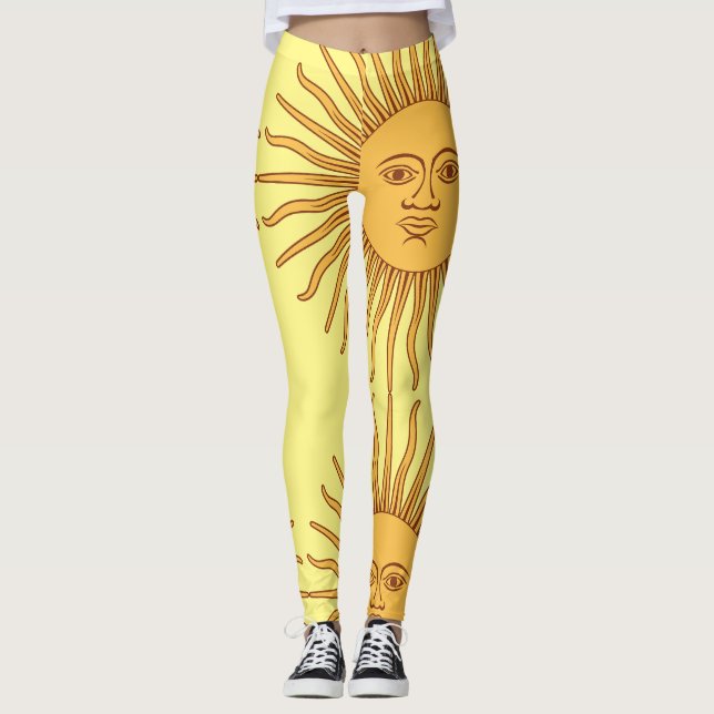 Sun face Art Illustration Thunder_Cove Leggings (Vorderseite)