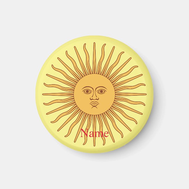 Sun face Art Illustration Thunder_Cove Magnet (Vorne)