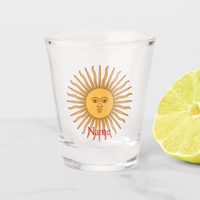 Sun face Art Illustration Thunder_Cove Schnapsglas (Vorderseite)