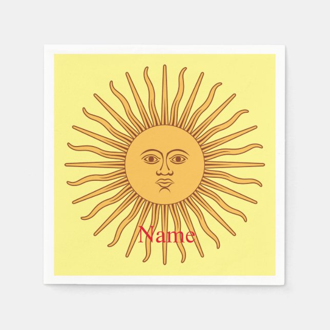 Sun face Art Illustration Thunder_Cove Serviette (Vorderseite)