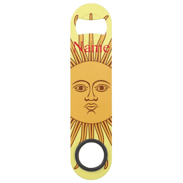 Sun face Art Illustration Thunder_Cove Speed Flaschenöffner (Vorderseite)