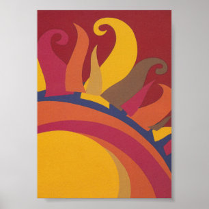 Sun farbenfroh Retro Vintage Poster