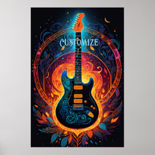 Sun Fire Electric Gitarre Poster