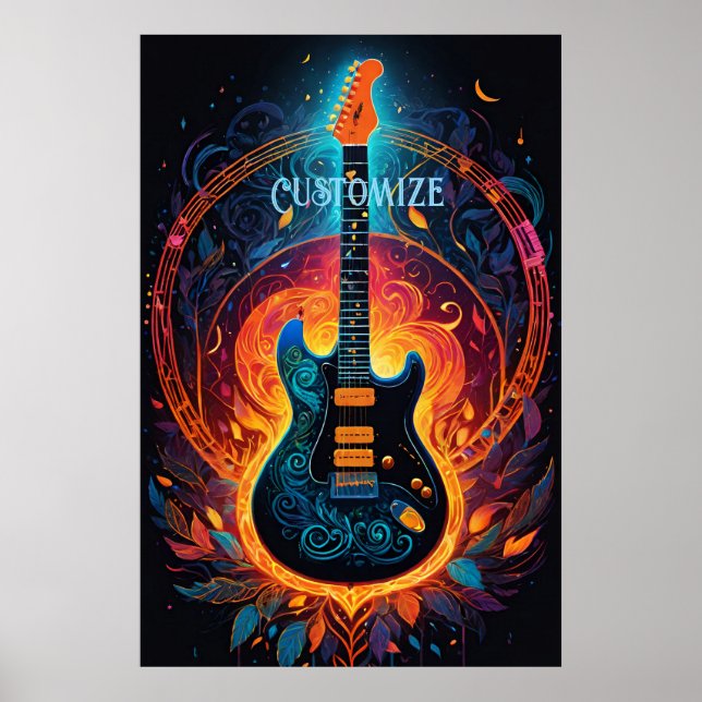 Sun Fire Electric Gitarre Poster (Vorne)
