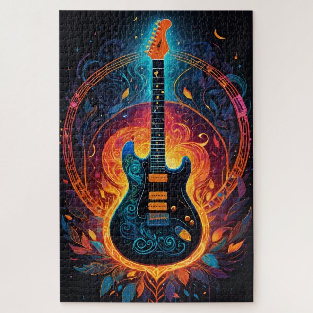Sun Fire Electric Gitarre Puzzle (Vertikal)