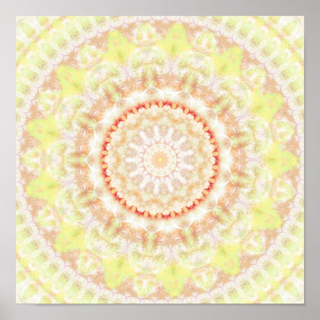 Sun Fire Mandala kaleidoscope Poster (Vorne)