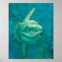 Sun Fish, Mola Mola Ocean Underwater Animes Art P