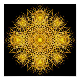 Sun Flake Mandala Poster