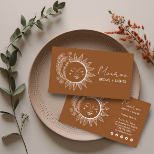 Sun Flower Boho Line Art Earthy Chic Social Icons Visitenkarte