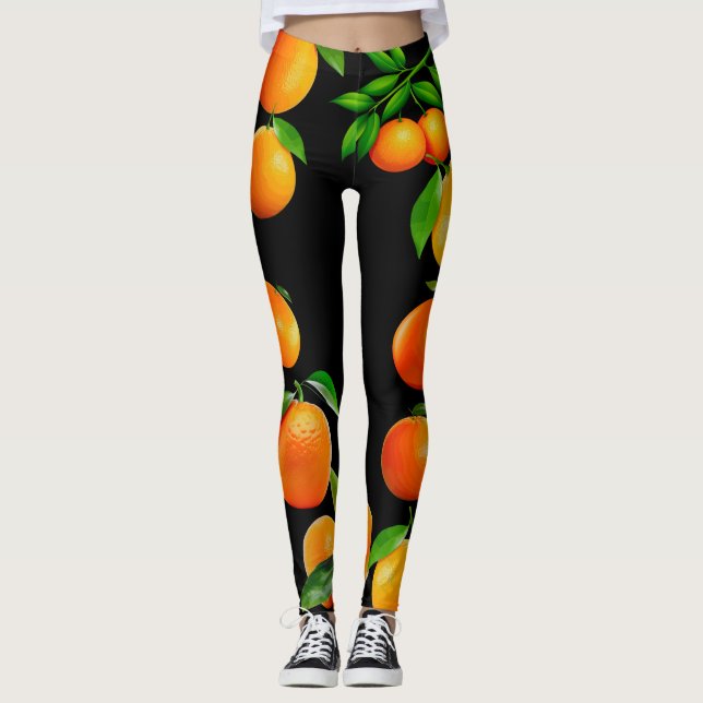 Sun-geküsste Orangen Leggings (Vorderseite)