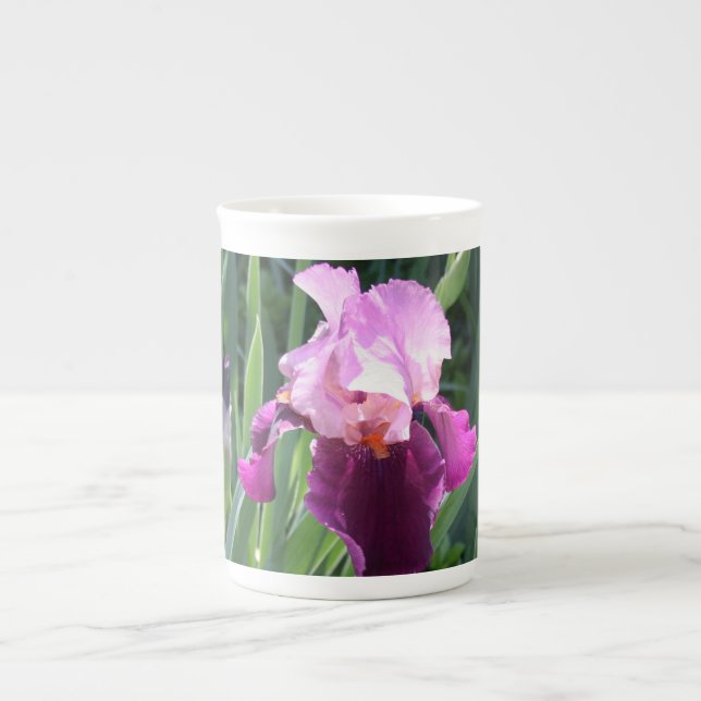 Sun-geküsste Pink-Iris-Tasse Prozellantasse (Vorderseite)