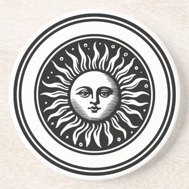 Sun-Gesicht 02 Getränkeuntersetzer (Vorne)
