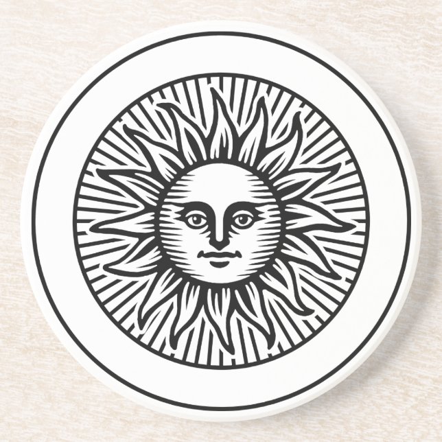 Sun-Gesicht 03 Getränkeuntersetzer (Vorne)