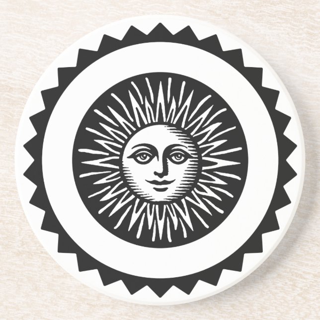 Sun-Gesicht Getränkeuntersetzer (Vorne)