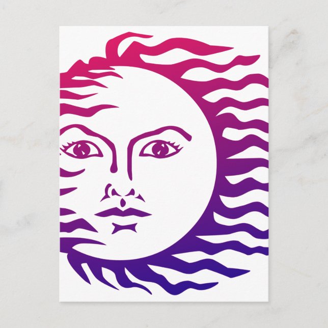 Sun-Gesicht Postkarte (Vorderseite)