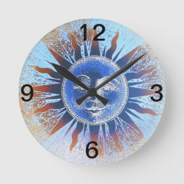 Sun-Gesicht Runde Wanduhr