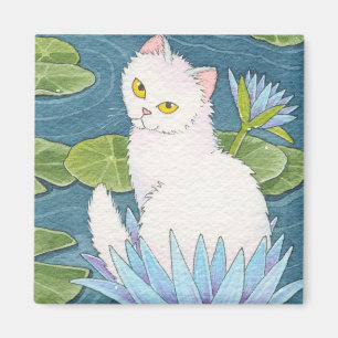 Sun God Cat Square Magnet Moussart