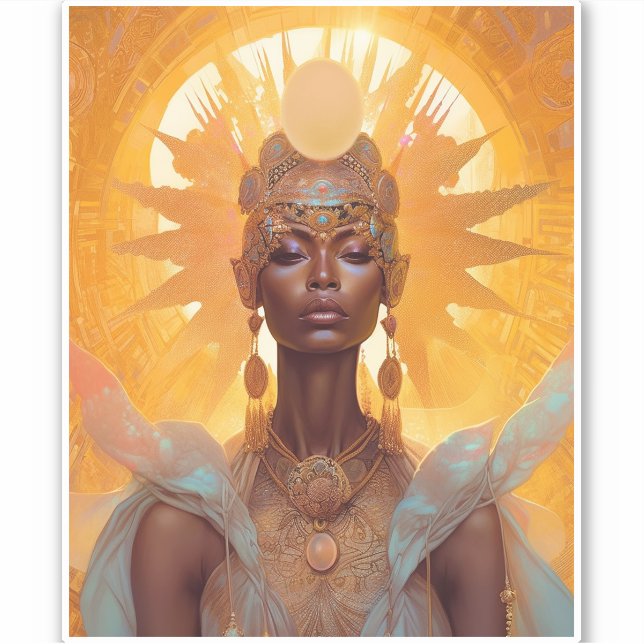 Sun Goddess Fantasy Art Aufkleber (Vorderseite)