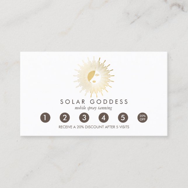 Sun Goddess Girl Logo Spray Tanning Loyalty Treuekarte (Vorderseite)