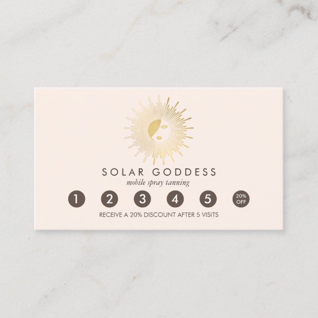 Sun Goddess Girl Logo Spray Tanning Pink Loyalität Treuekarte (Vorderseite)