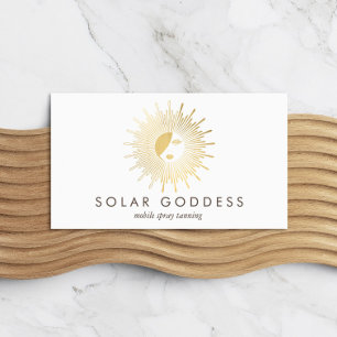 Sun Goddess Girl Logo Spray Tanning Salon Visitenkarte