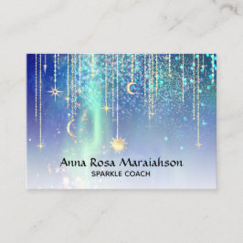 *~* Sun Gold Stars Sparkle Moon Celestial Universu Visitenkarte