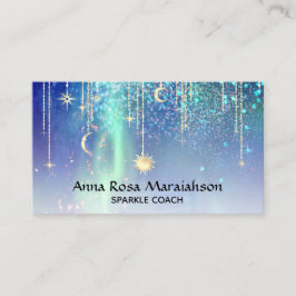 *~* Sun Gold Stars Sparkle Moon Celestie Regenboge Visitenkarte