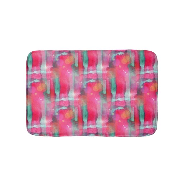 Sun-greller Glanz abstrakter gemalter Watercolor Badematte (Vorderseite)