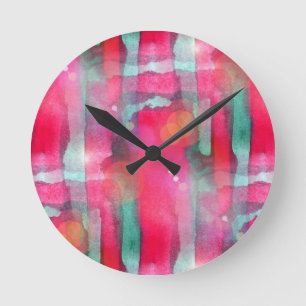 Sun-greller Glanz abstrakter gemalter Watercolor Runde Wanduhr