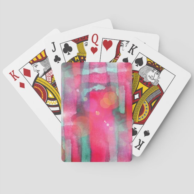 Sun-greller Glanz abstrakter gemalter Watercolor Spielkarten (Rückseite)