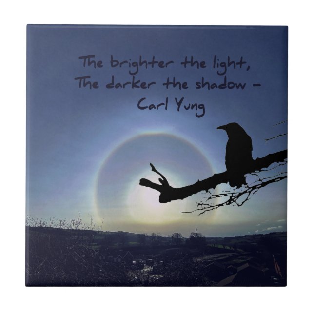 Sun Halo über Wales mit Raven Keramik Tile Fliese (Vorderseite)