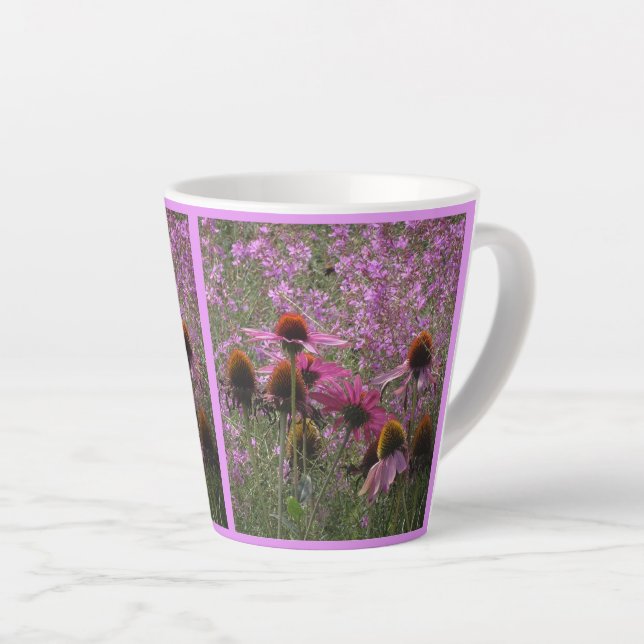 Sun Hat-Blume Collage Latte-Tasse Milchtasse (Rechte Ecke)