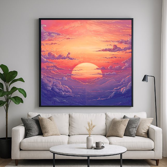 Sun Horizon - lebhafter Malerischer Illustrationss Poster (Von Creator hochgeladen)
