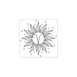 Sun Horoscope Aries Gummistempel
