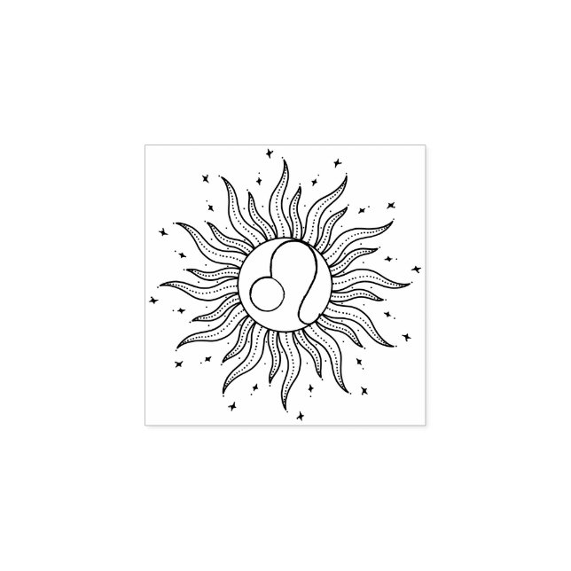 Sun Horoscope Leo Gummistempel (Prägung)