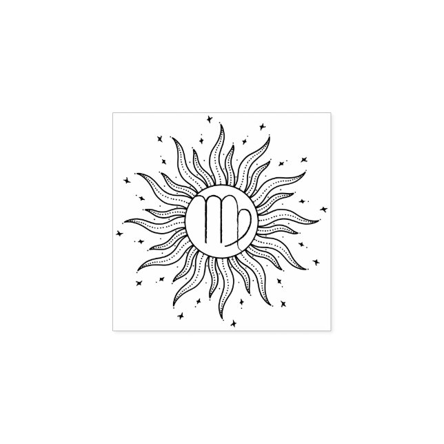 Sun Horoscope Virgo Gummistempel (Prägung)