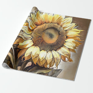 Sun in Sunflower Modern Art Collection Geschenkpapier
