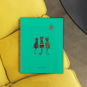Sun-Kissed Cat Trio Personalisiert Planner Planer