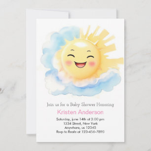 Sun-Kissed Happiness Girl Baby Shower Einladung