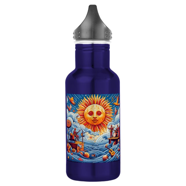 Sun-Kissed Ocean Jam: Festival Moon and Stars Edelstahlflasche (Links)