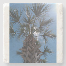 Sun-Kissed Palm Tree Stone Coaster – Palm Blessing