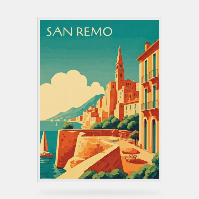 Sun-Kissed San Remo Acrylschild (Vorderseite)