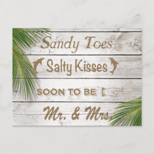 Sun Kissed Sandy Toes Salty Kisses Save the Date Ankündigungspostkarte