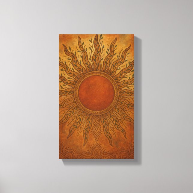 Sun Kissed Spirit - Boho Sun Leinwand Mauer Art (Vorderseite)