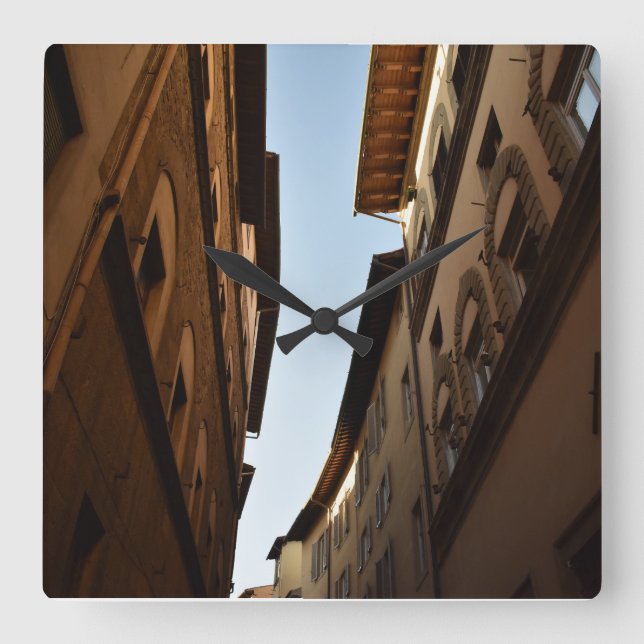 Sun-kissed Street Quadratische Wanduhr (Vorderseite)