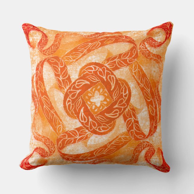 Sun-Kissed Swirl Knot Pattern Kissen (Vorderseite)