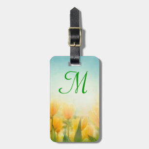 Sun Kissed Yellow Tulips Monogram Gepäckanhänger