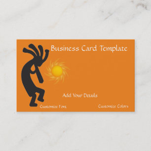 Sun Kokopelli Logo Business Card Visitenkarte