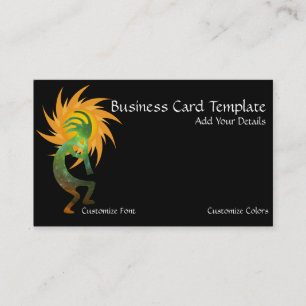 Sun Kokopelli Logo Business Card Visitenkarte