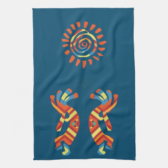 Sun Kokopelli Südwestküche Handtuch (Vertikal)